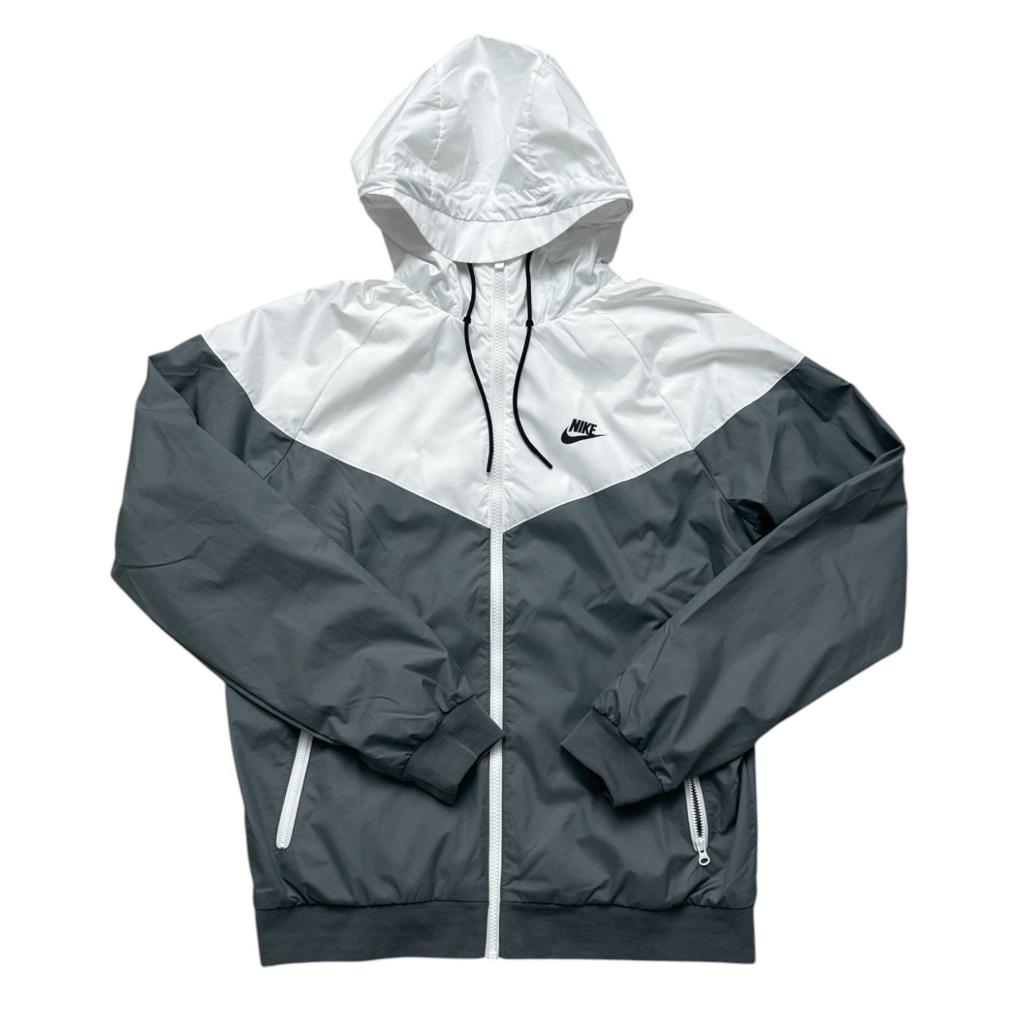 Nike White And Grey Windbreaker