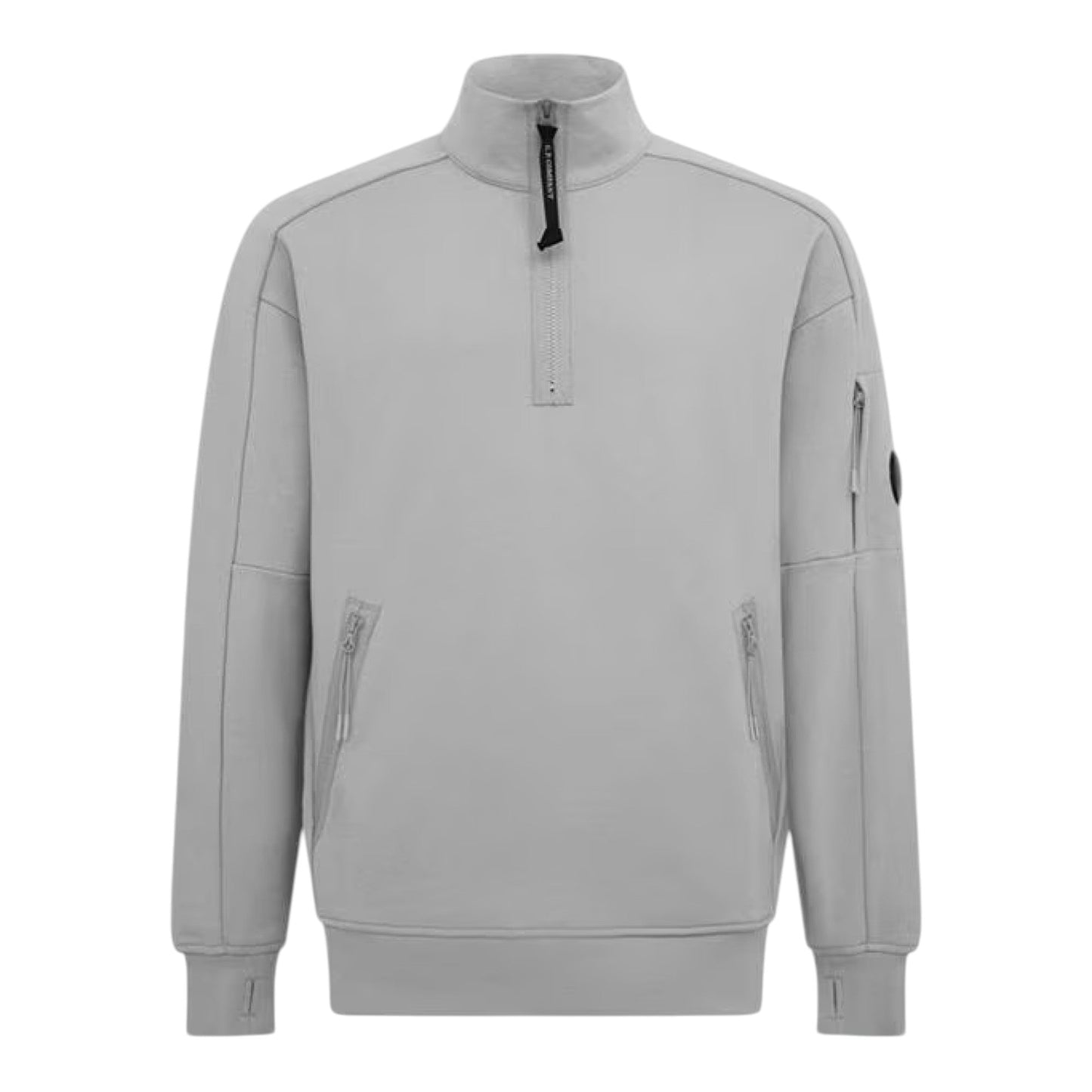 C.P. Company Diagonal Raised Fleece 1/4 Zip Lens Grey Sweatshirt