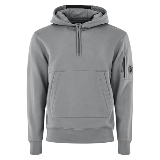 C.P. Company Diagonal Raised Fleece Melagne Grey Hoodie