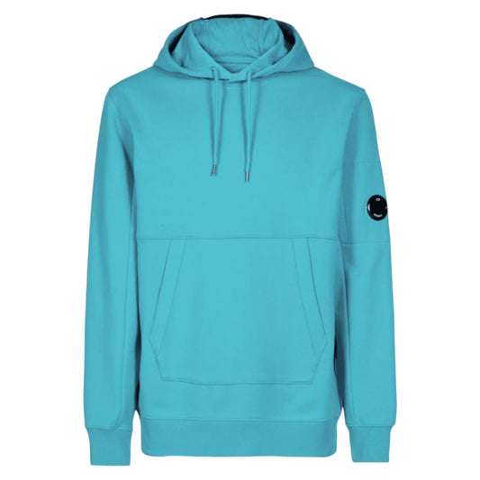 C.P. Company Diagonal Raised Fleece Pocket Lens Tile Blue Hoodie