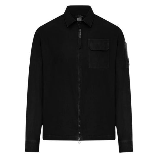 C.P. Company Gabardine Zip-Up Black Overshirt