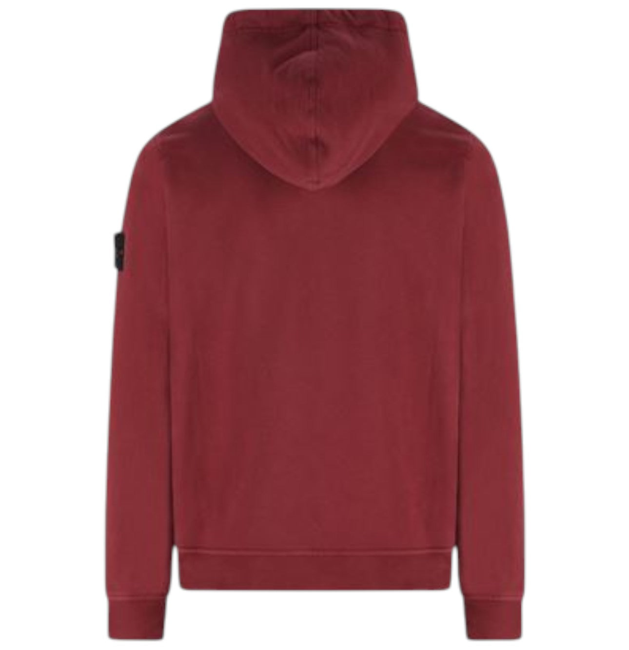Stone Island, Dark Burgundy Brushed Organic Cotton Fleece Hooded Sweatshirt