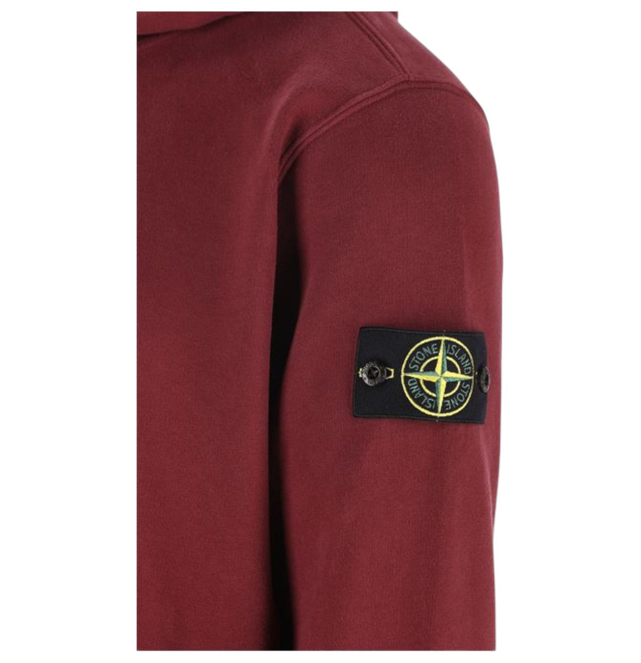 Stone Island, Dark Burgundy Brushed Organic Cotton Fleece Hooded Sweatshirt