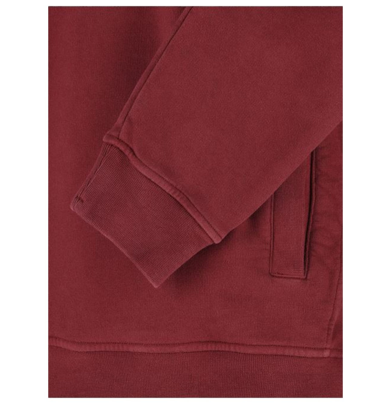 Stone Island, Dark Burgundy Brushed Organic Cotton Fleece Hooded Sweatshirt