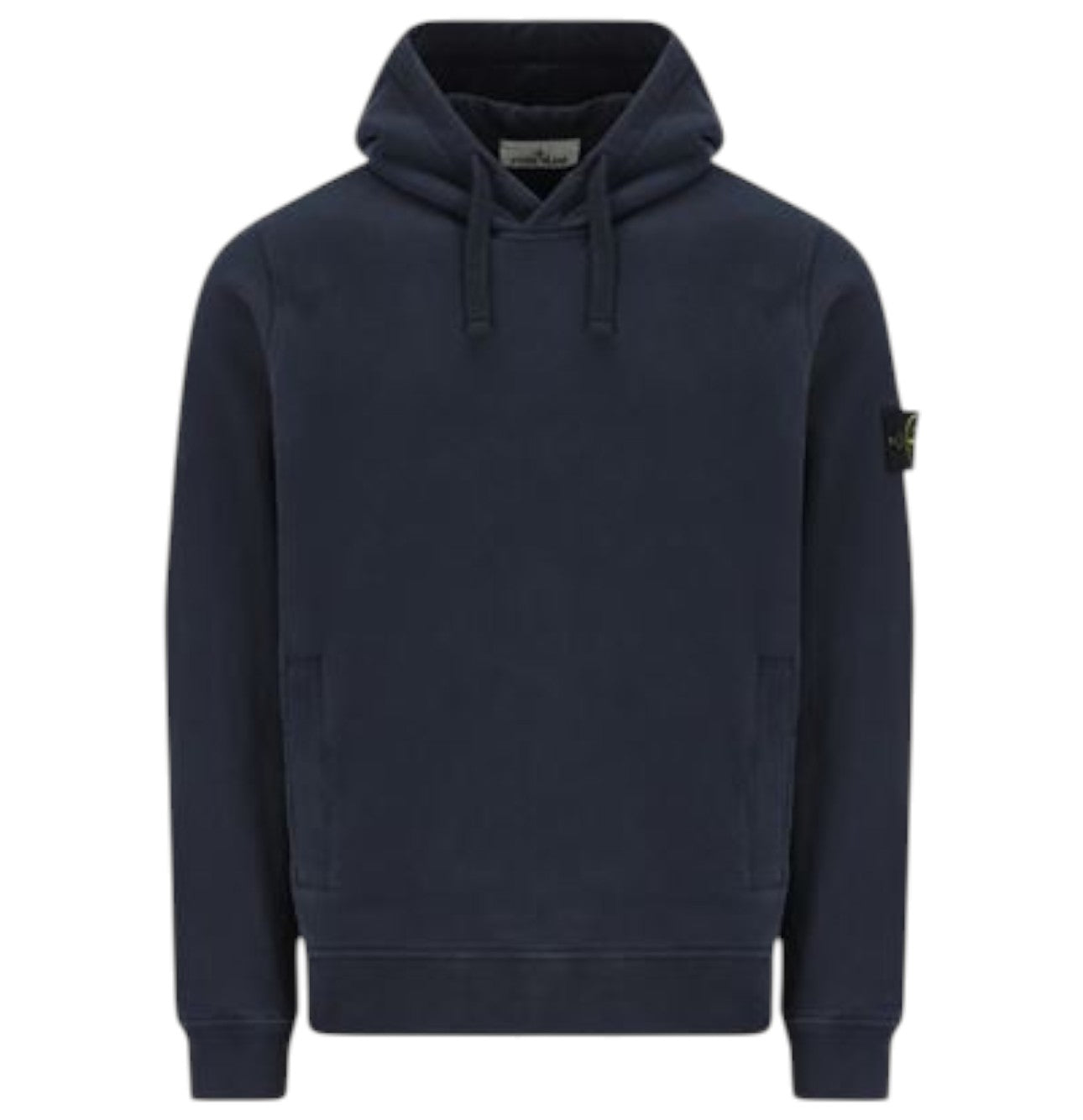 Stone Island, Navy Blue Brushed Organic Cotton Fleece Hooded Sweatshirt