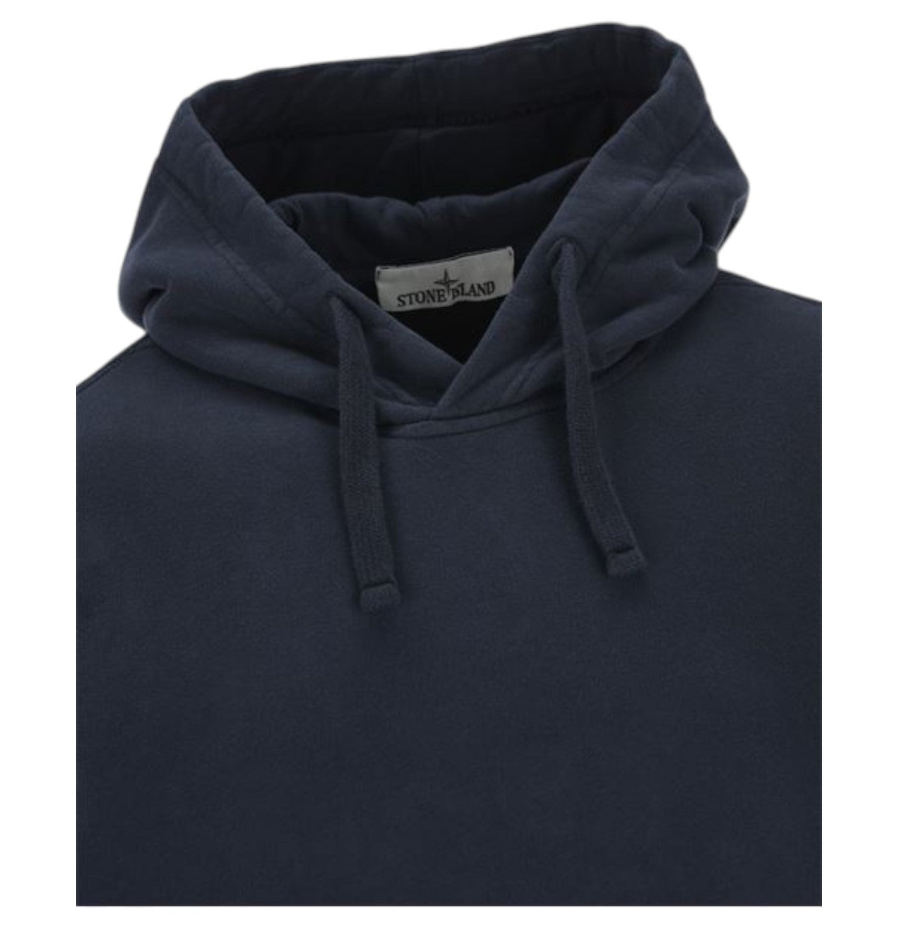 Stone Island, Navy Blue Brushed Organic Cotton Fleece Hooded Sweatshirt