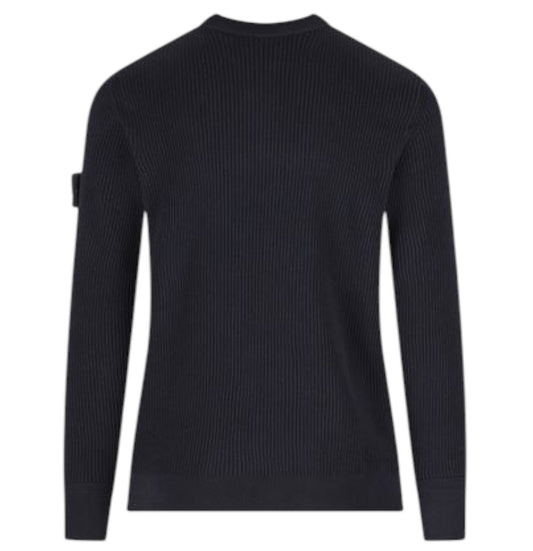 Stone Island, Full Rib RWS Wool Crewneck Jumper – Navy Blue