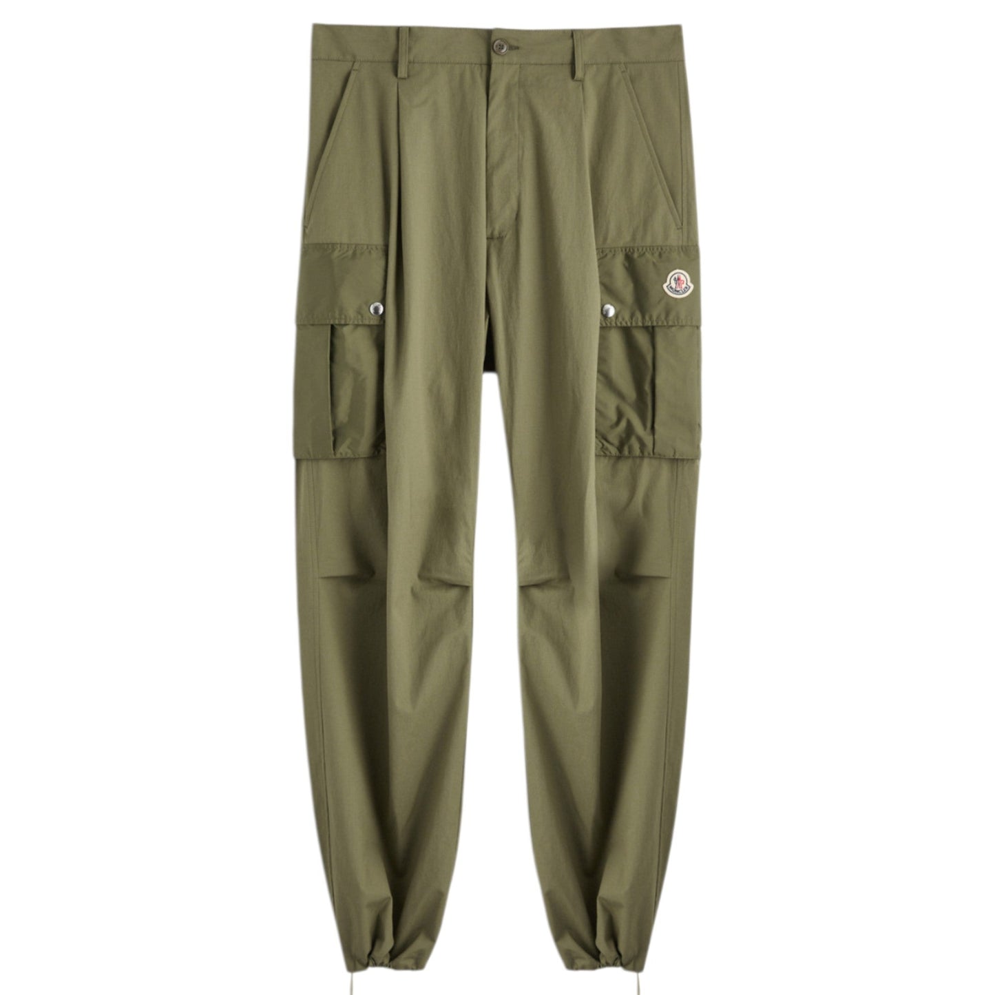Moncler Stretch Cotton Khaki Cargo Trousers