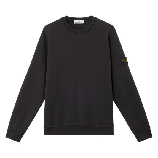 Stone Island Organic Cotton Fleece Thin Black Sweatshirt